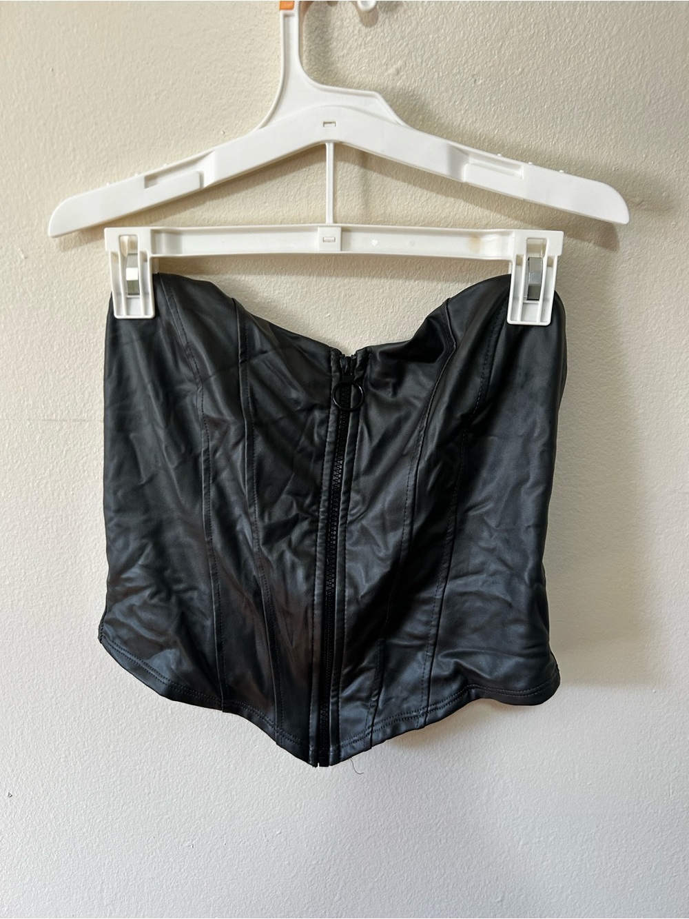 Fashion Nova Black Faux Leather Corset Jacket